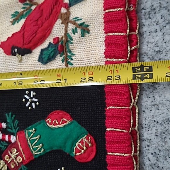 Tiara International Large Christmas Patchwork Cardigan Full Zipper Sweater - Picture 11 of 12